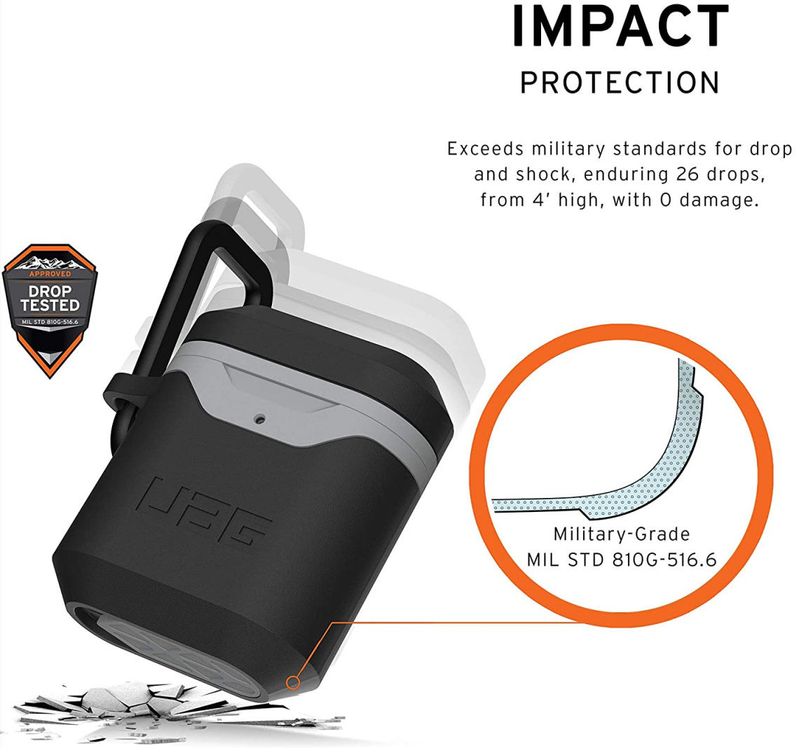 Urban Armor Gear Apple AirPods Hoesje Hard Case Zwart Grijs afbeelding 6