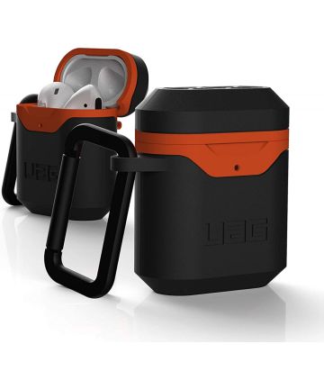 Urban Armor Gear Apple AirPods Hoesje Hard Case Zwart Oranje Hoesjes