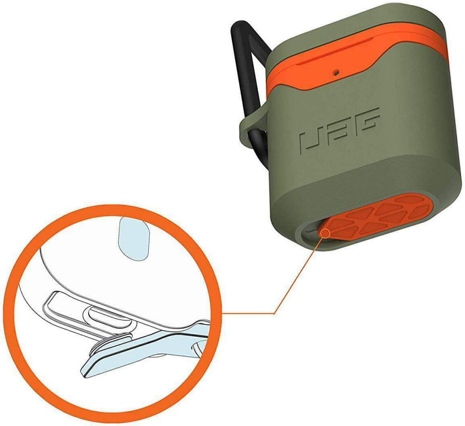 Urban Armor Gear Apple AirPods Hoesje Hard Case Groen Oranje afbeelding 3