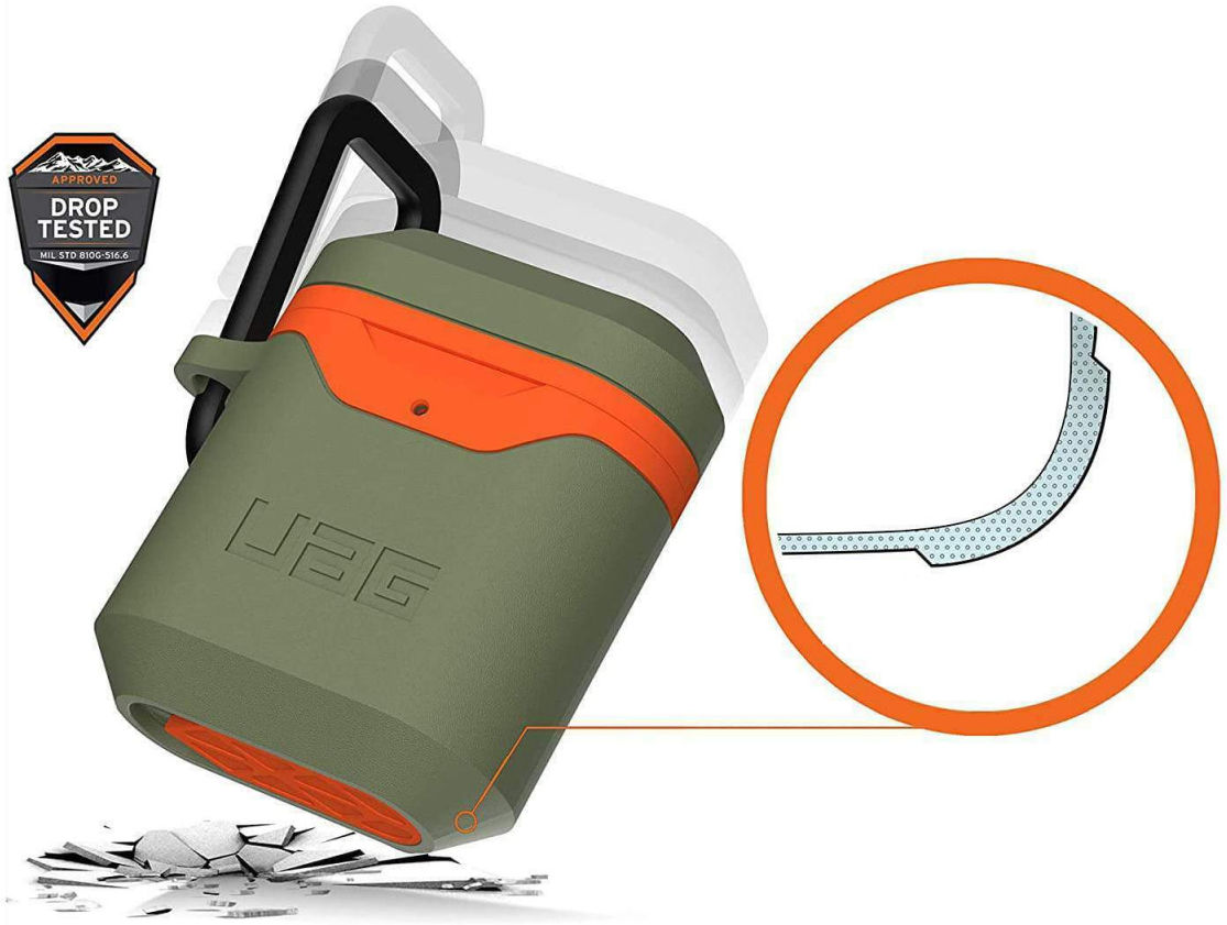 Urban Armor Gear Apple AirPods Hoesje Hard Case Groen Oranje afbeelding 4