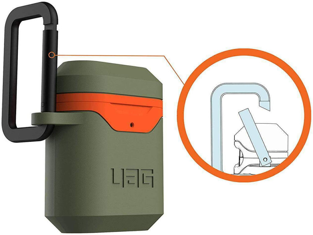 Urban Armor Gear Apple AirPods Hoesje Hard Case Groen Oranje afbeelding 5