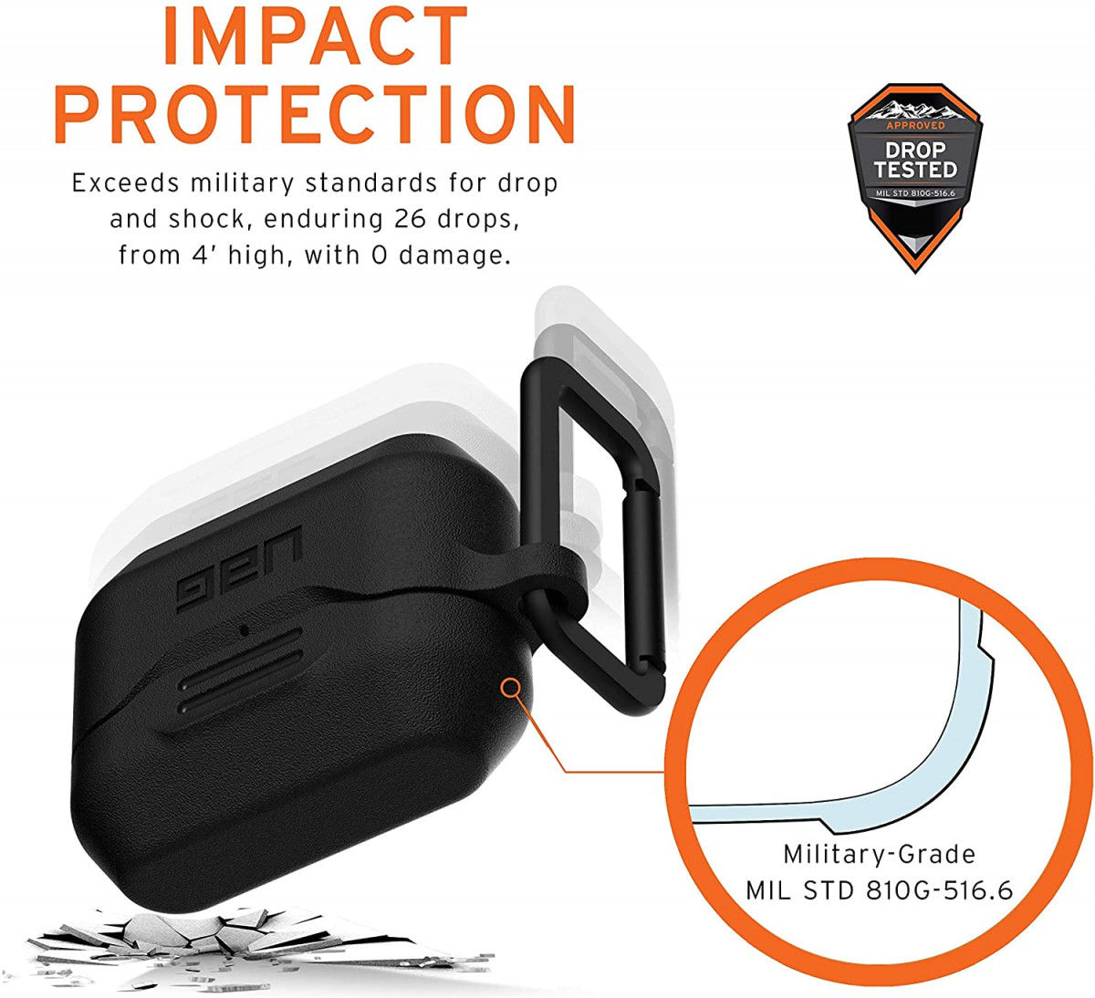 Urban Armor Gear Apple AirPods Pro Hoesje Siliconen Zwart afbeelding 3