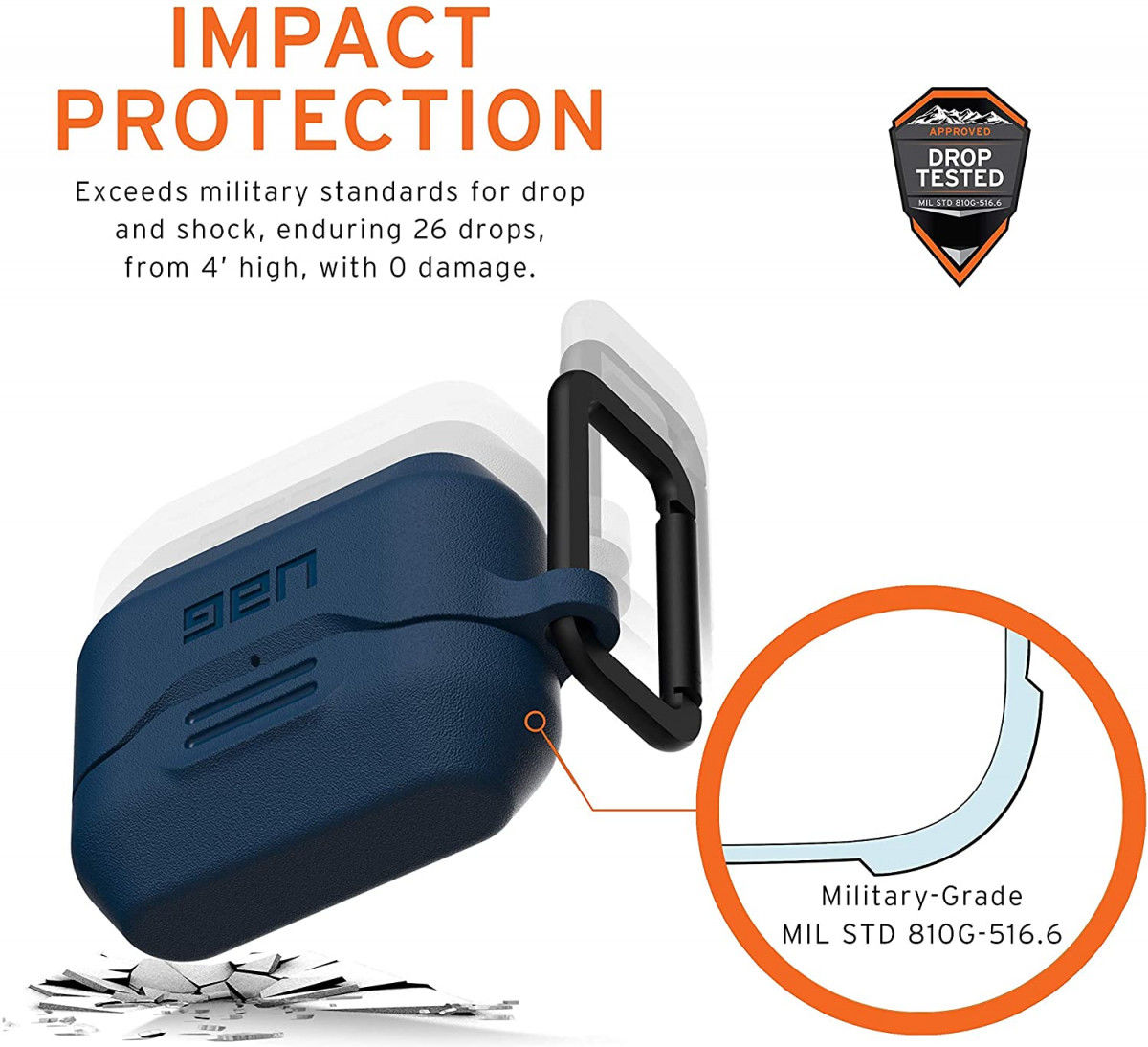 Urban Armor Gear Apple AirPods Pro Hoesje Siliconen Blauw afbeelding 3