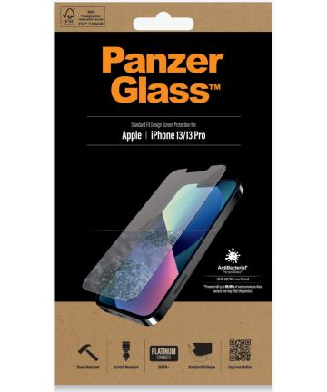 PanzerGlass iPhone 13 / 13 Pro Screenprotector Antibacterieel Screen Protectors