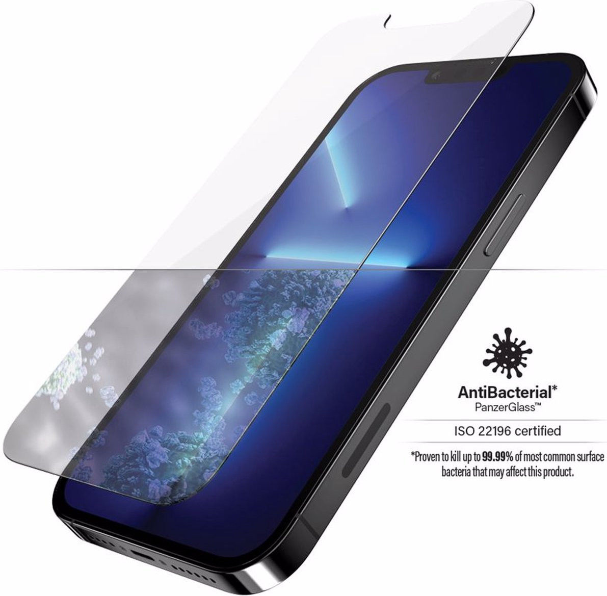 PanzerGlass iPhone 13 Pro Max Screenprotector Antibacterieel Clear afbeelding 5