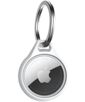 ITSKINS Level 2 AirCover Solid Apple AirTag Sleutelhanger Hoesje Wit Hoesjes
