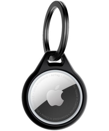 ITSKINS Level 2 AirCover Solid Apple AirTag Sleutelhanger Hoesje Zwart Hoesjes