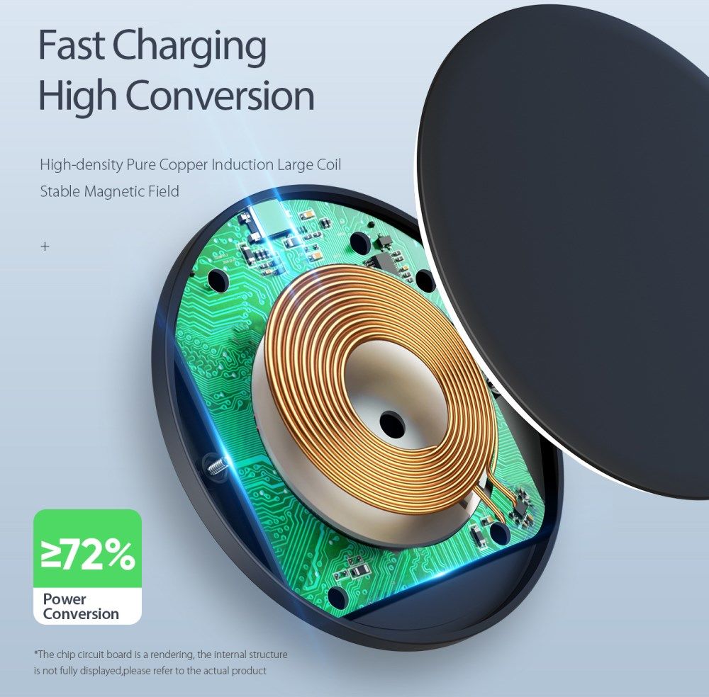 Dux Ducis Draadloze Oplader 15W Fast Charge + USB-C Kabel 1M Zwart afbeelding 4