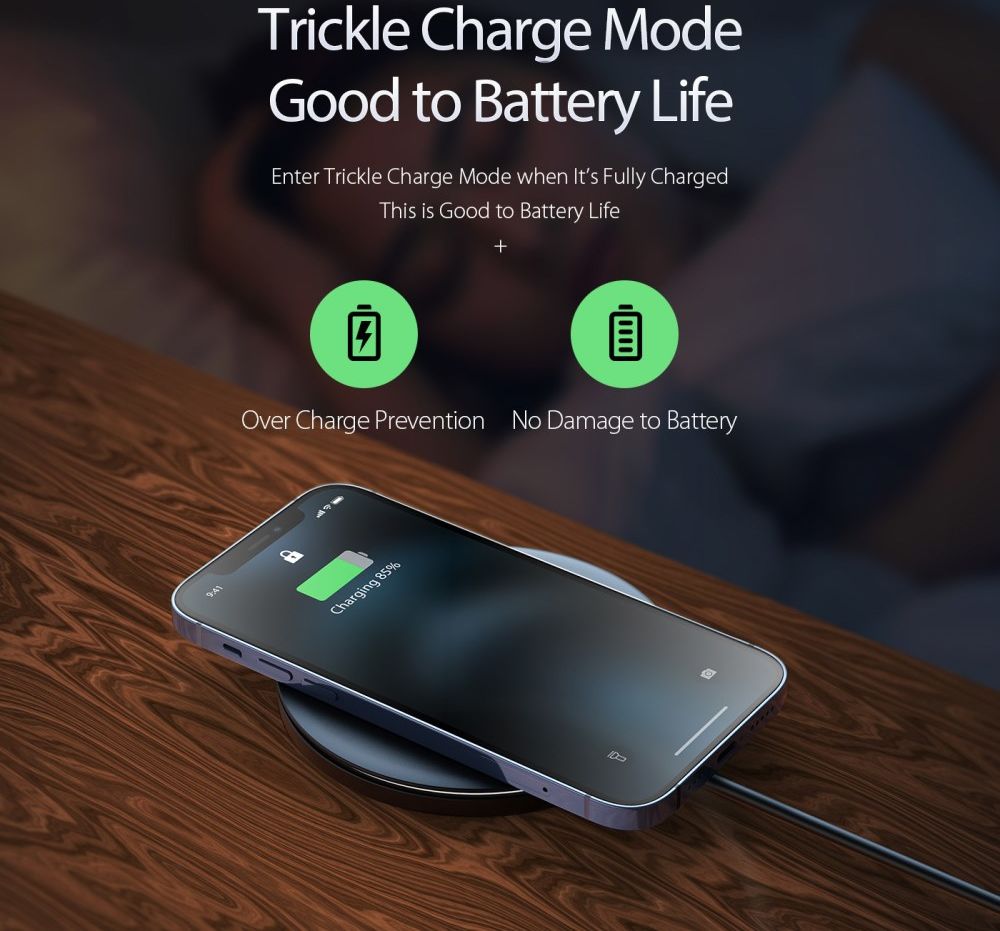 Dux Ducis Draadloze Oplader 15W Fast Charge + USB-C Kabel 1M Zwart afbeelding 3