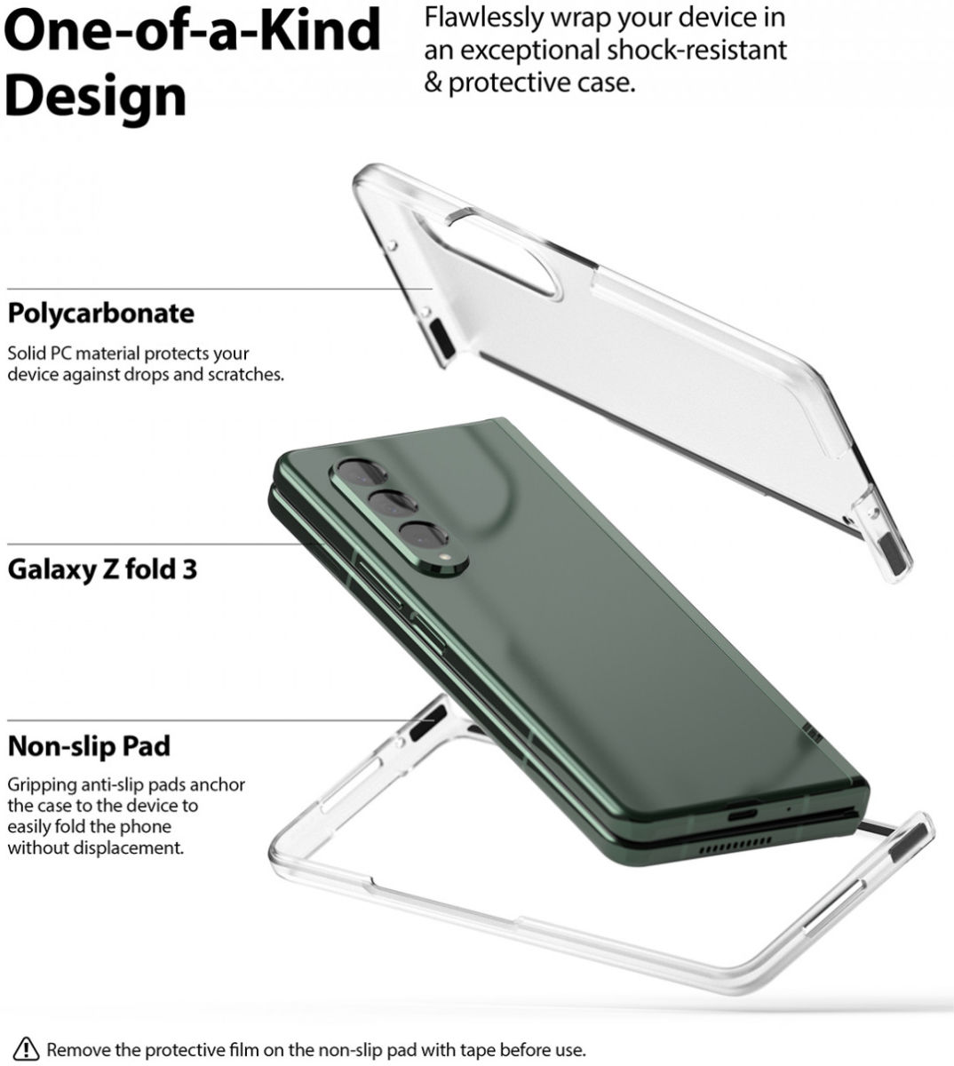Ringke Slim Samsung Galaxy Z Fold 3 Hoesje Ultra Dun Matte Transparant afbeelding 5