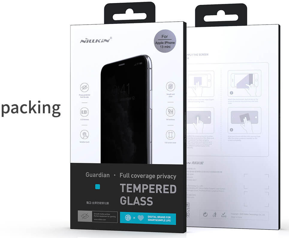 Nillkin Apple iPhone 13 Mini Screen Protector Privacy Tempered Glass afbeelding 14