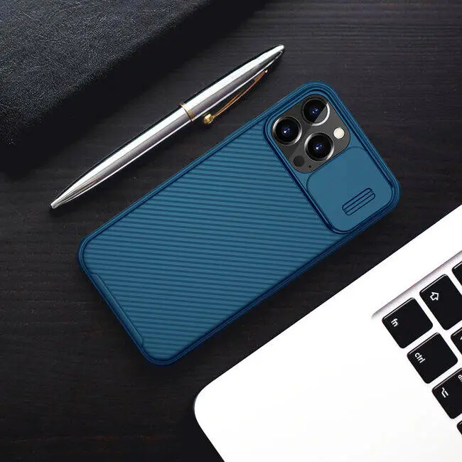 Nillkin CamShield Apple iPhone 13 Pro Max Hoesje Camera Slider Blauw afbeelding 7