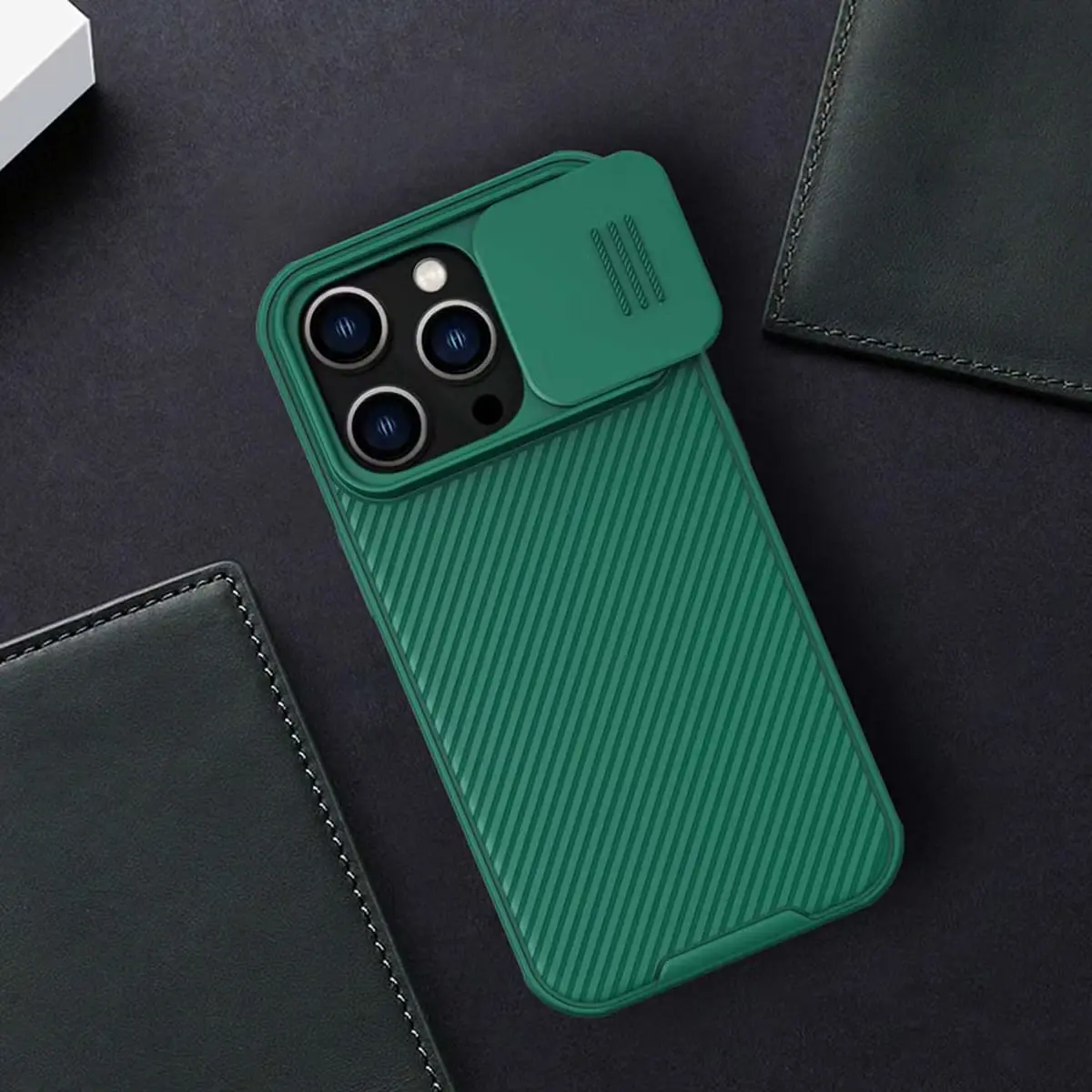 Nillkin CamShield Apple iPhone 13 Pro Max Hoesje Camera Slider Groen afbeelding 7
