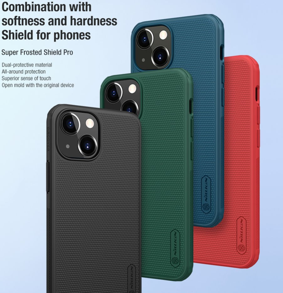 Nillkin Super Frosted Shield iPhone 13 Mini Hoesje Blauw afbeelding 3
