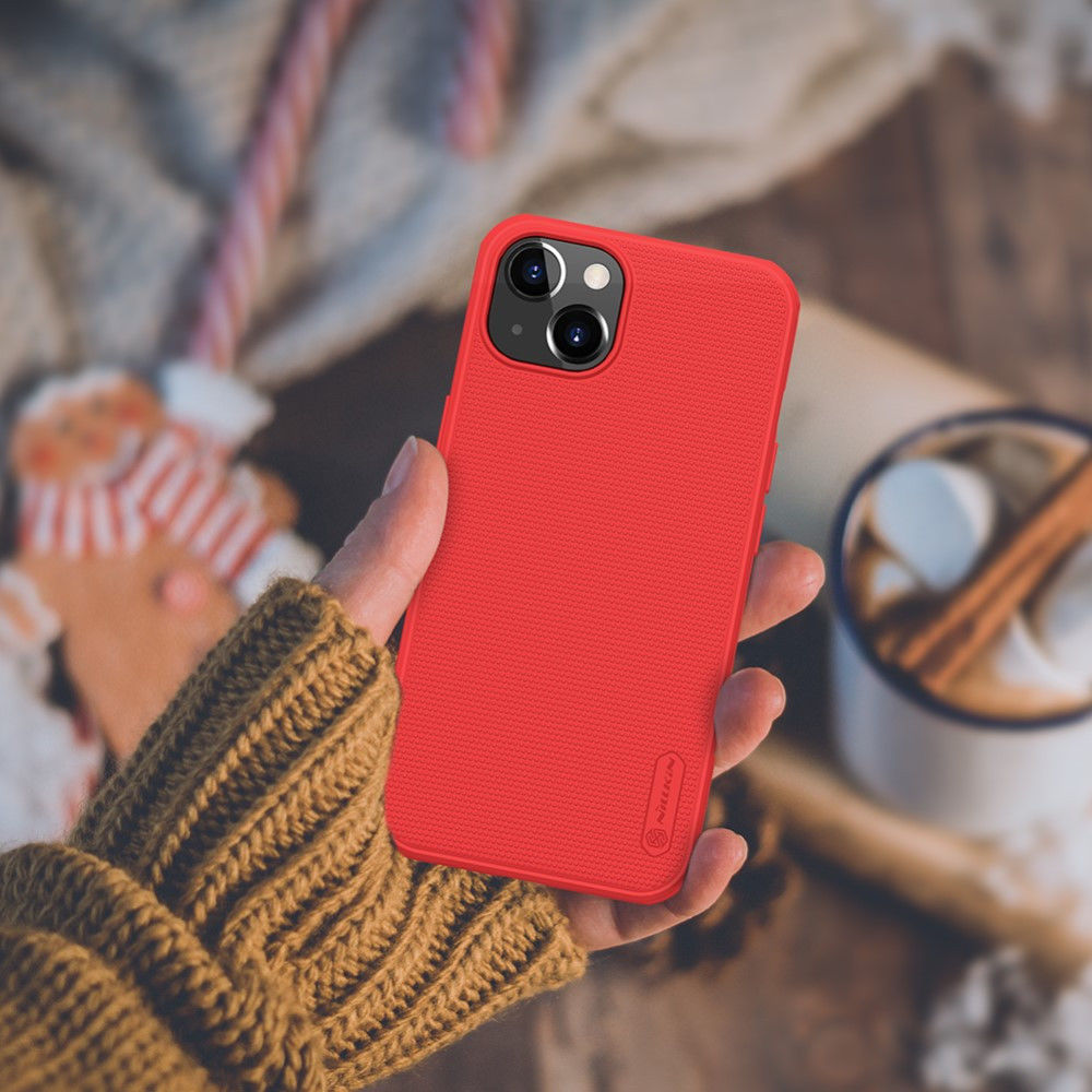 Nillkin Super Frosted Shield iPhone 13 Hoesje Rood afbeelding 13