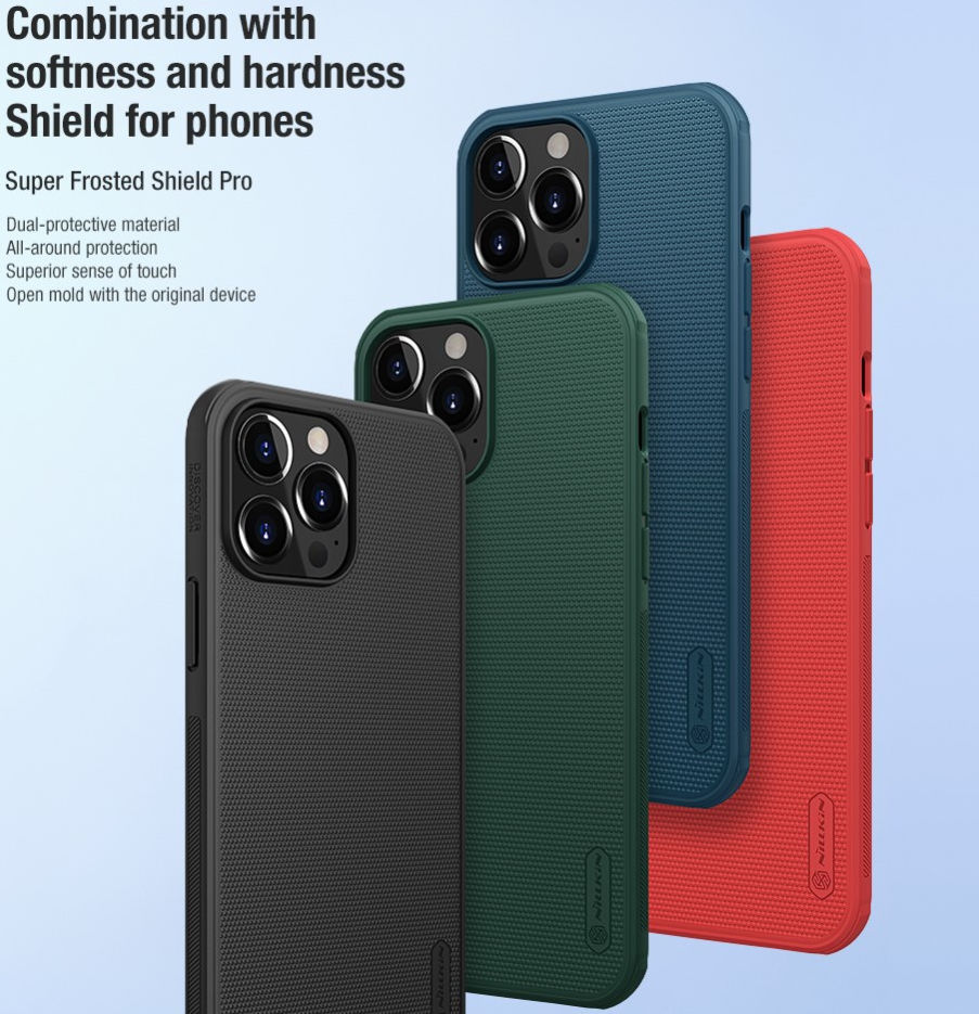 Nillkin Super Frosted Shield iPhone 13 Pro Hoesje Zwart afbeelding 11