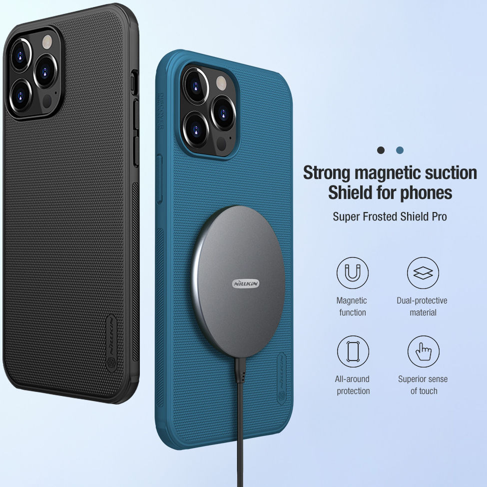 Nillkin Super Frosted Shield Apple iPhone 13 Pro Hoesje MagSafe Zwart afbeelding 3