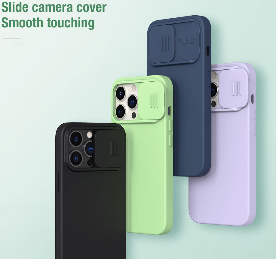 Nillkin iPhone 13 Pro Hoesje MagSafe Siliconen met Camera Slider Zwart afbeelding 12