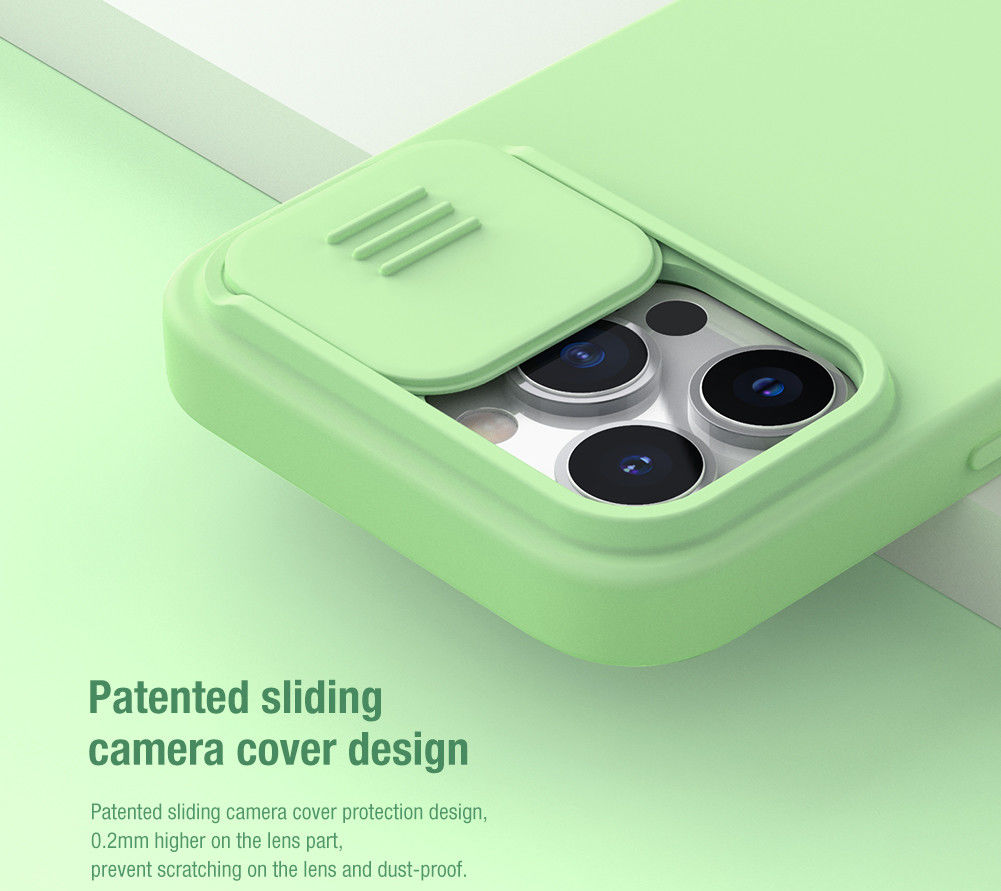 Nillkin iPhone 13 Pro Hoesje MagSafe Siliconen met Camera Slider Zwart afbeelding 7