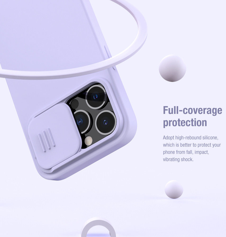 Nillkin iPhone 13 Pro Hoesje MagSafe Siliconen met Camera Slider Zwart afbeelding 9