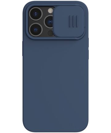 Nillkin iPhone 13 Pro Hoesje MagSafe Siliconen met Camera Slider Blauw Hoesjes