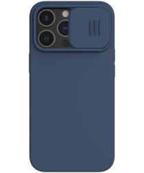 Nillkin Apple iPhone 13 Pro Hoesje Siliconen met Camera Slider Blauw