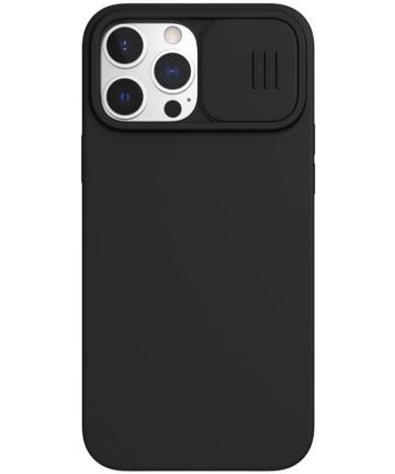 Nillkin Apple iPhone 13 Pro Max Hoesje Siliconen Camera Slider Zwart Hoesjes