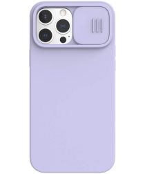 Nillkin Apple iPhone 13 Pro Max Hoesje Siliconen Camera Slider Paars