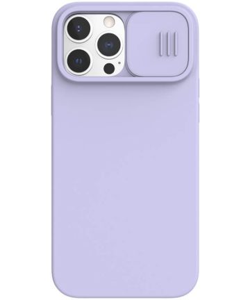 Nillkin Apple iPhone 13 Pro Max Hoesje Siliconen Camera Slider Paars Hoesjes