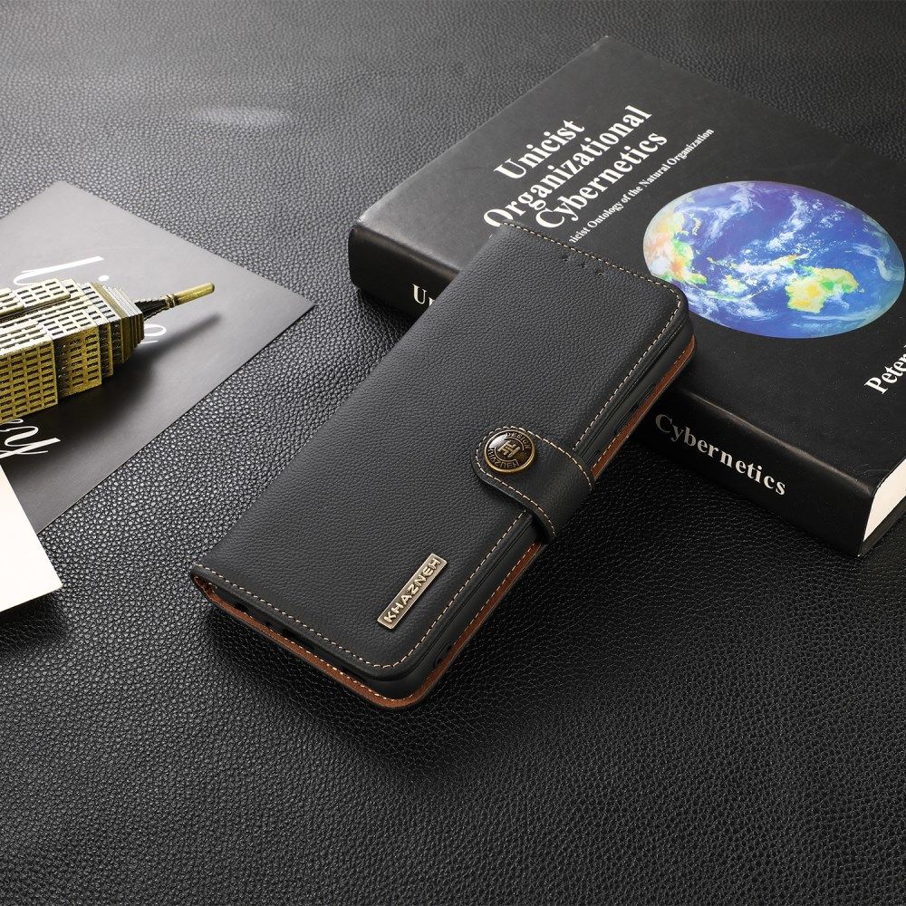 Apple iPhone 13 Mini Hoesje RFID Portemonnee Book Case Echt Leer Zwart afbeelding 5
