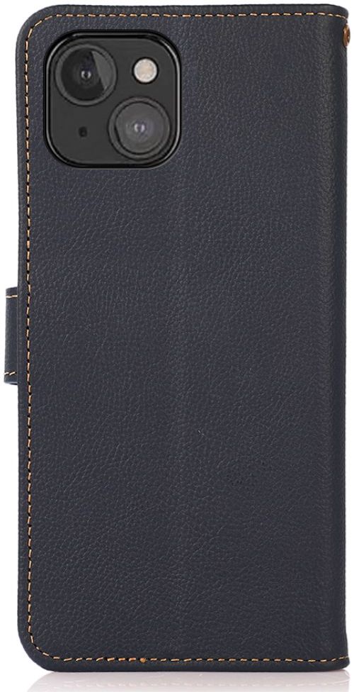 Apple iPhone 13 Mini Hoesje RFID Portemonnee Book Case Echt Leer Blauw afbeelding 8