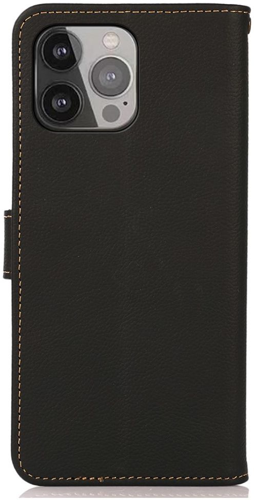 Apple iPhone 13 Pro Max Hoesje RFID Portemonnee Echt Leer Zwart afbeelding 7