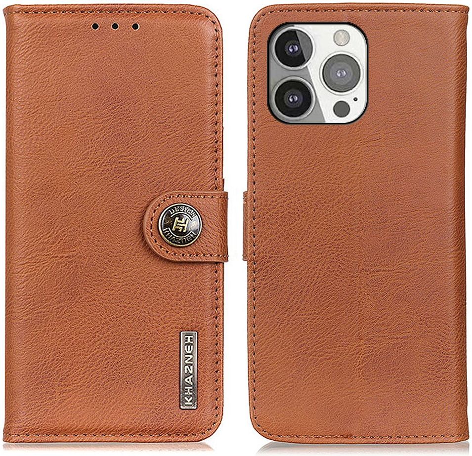 KHAZNEH Apple iPhone 13 Pro Hoesje Portemonnee Book Case Bruin afbeelding 4