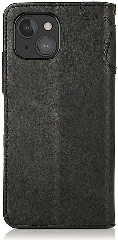 Apple iPhone 13 Mini Hoesje Retro Wallet Book Case met Koord Zwart afbeelding 5