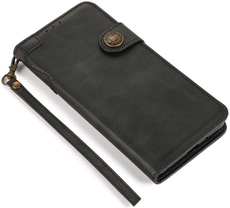 Apple iPhone 13 Mini Hoesje Retro Wallet Book Case met Koord Zwart afbeelding 8