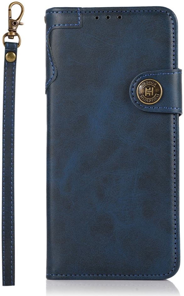 Apple iPhone 13 Mini Hoesje Retro Wallet Book Case met Koord Blauw afbeelding 3