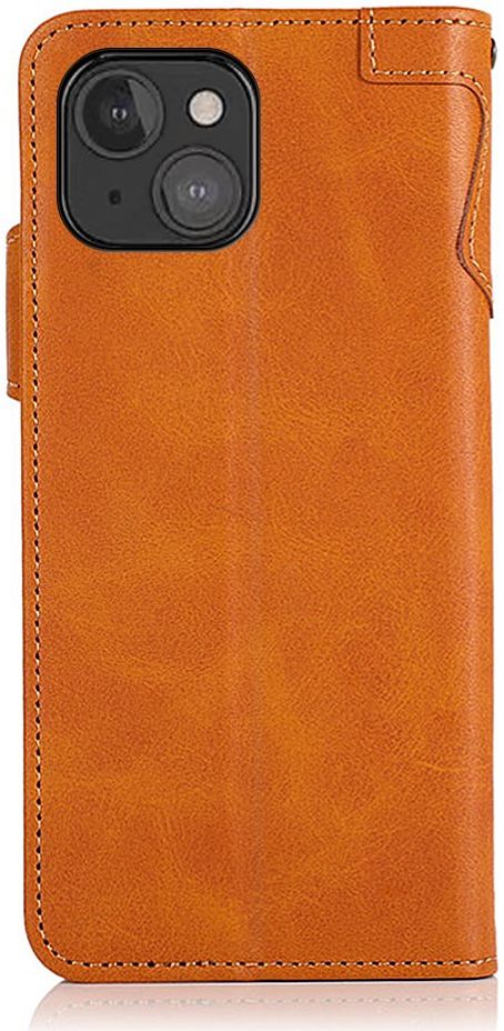 Apple iPhone 13 Mini Hoesje Retro Wallet Book Case met Koord Bruin afbeelding 4