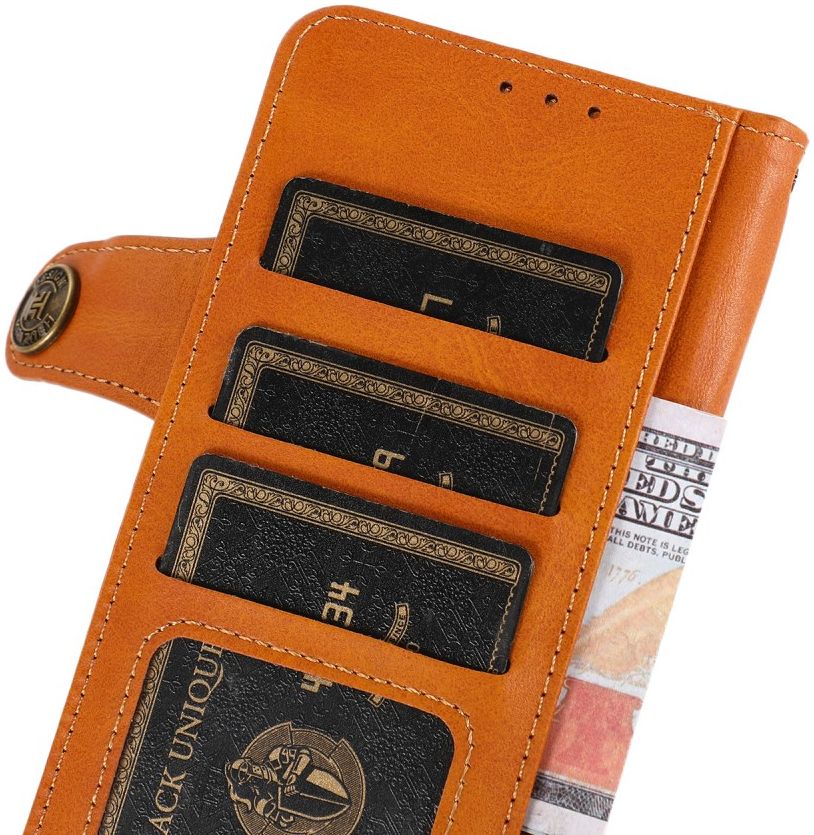Apple iPhone 13 Mini Hoesje Retro Wallet Book Case met Koord Bruin afbeelding 8