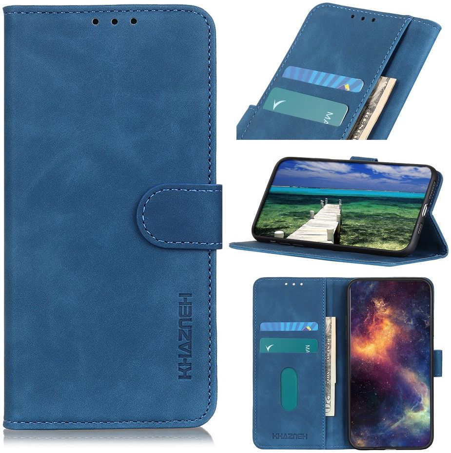KHAZNEH Apple iPhone 13 Mini Hoesje Retro Portemonnee Blauw afbeelding 4