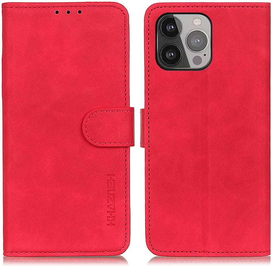 Apple iPhone 13 Pro Max Hoesje Retro Wallet Book Case Rood afbeelding 3