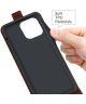Apple iPhone 13 Pro Hoesje Verticale Flip Wallet Case Kunstleer Bruin