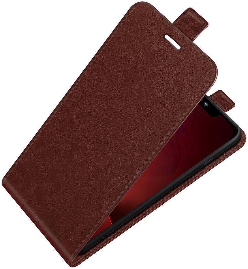 Apple iPhone 13 Pro Hoesje Verticale Flip Wallet Case Kunstleer Bruin afbeelding 2