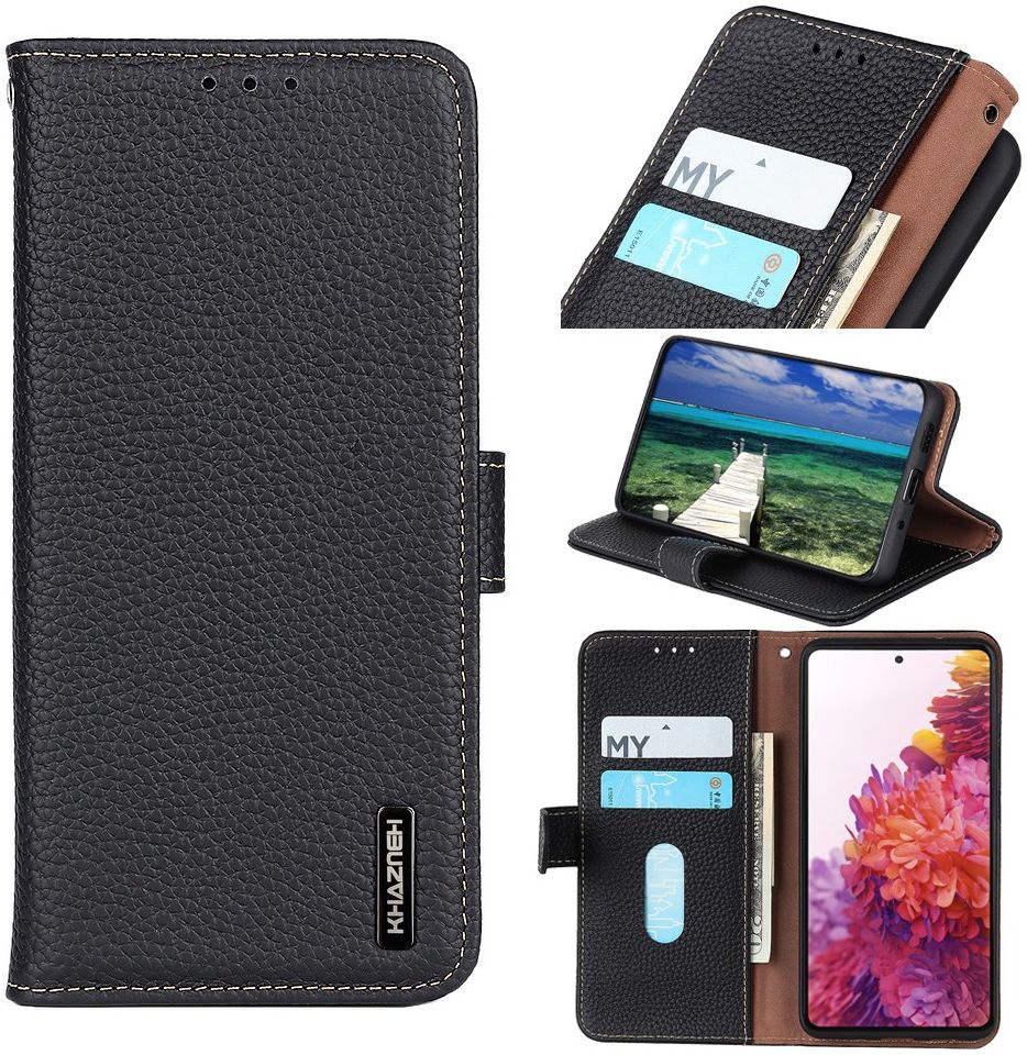 Apple iPhone 13 Pro Max Hoesje Portemonnee Book Case Echt Leer Zwart afbeelding 9