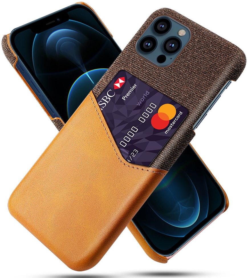 Apple iPhone 13 Pro Max Hoesje met Kaartsleuf Back Cover Bruin afbeelding 1