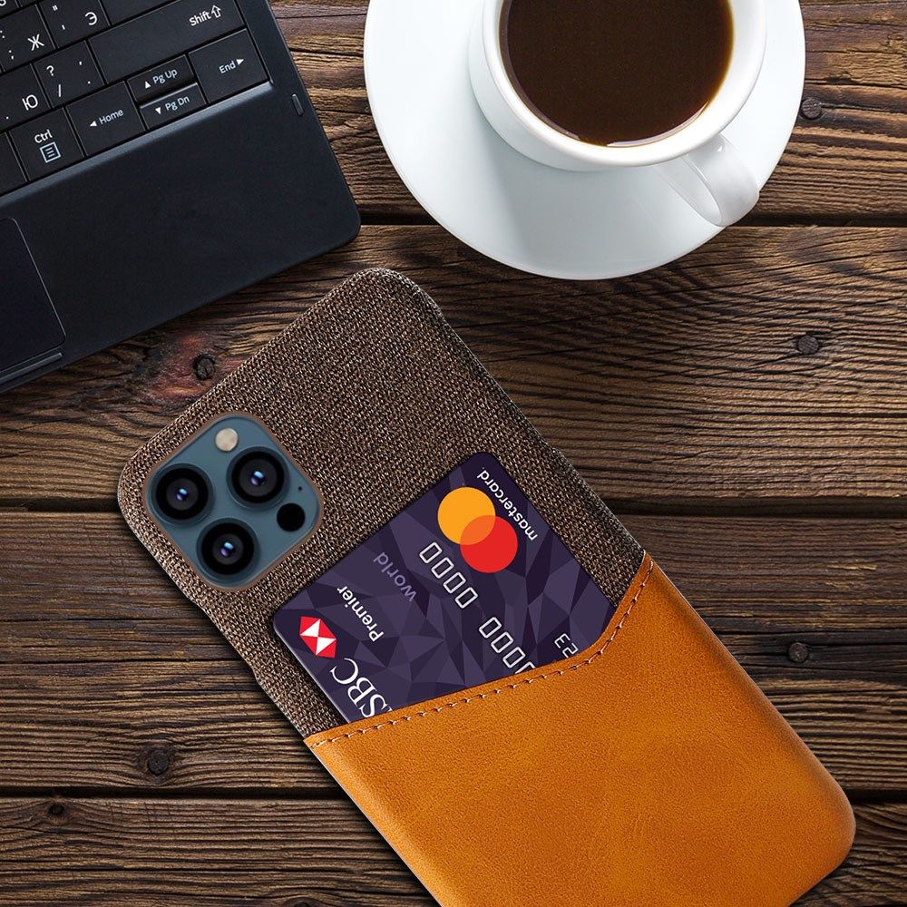 Apple iPhone 13 Pro Max Hoesje met Kaartsleuf Back Cover Bruin afbeelding 2