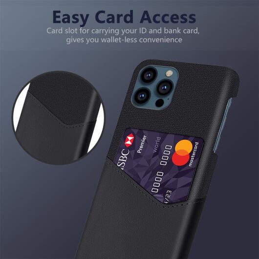 Apple iPhone 13 Pro Max Hoesje met Kaartsleuf Back Cover Bruin Zwart afbeelding 3