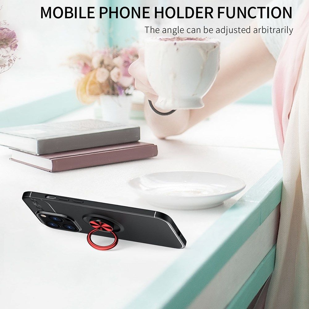 Apple iPhone 13 Pro Hoesje met Magnetische Ring Kickstand Zwart afbeelding 7