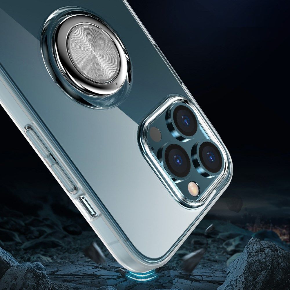 Apple iPhone 13 Hoesje Ring Kickstand Back Cover Transparant afbeelding 3