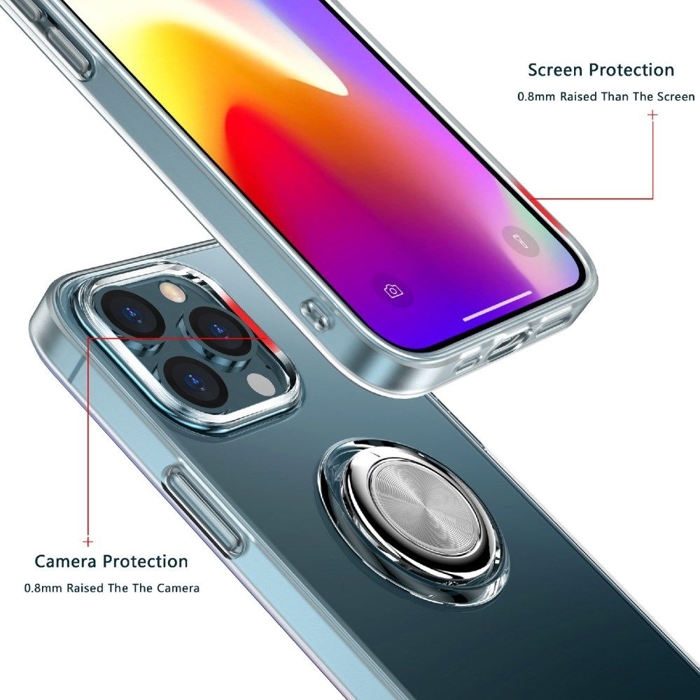 Apple iPhone 13 Hoesje Ring Kickstand Back Cover Transparant afbeelding 7