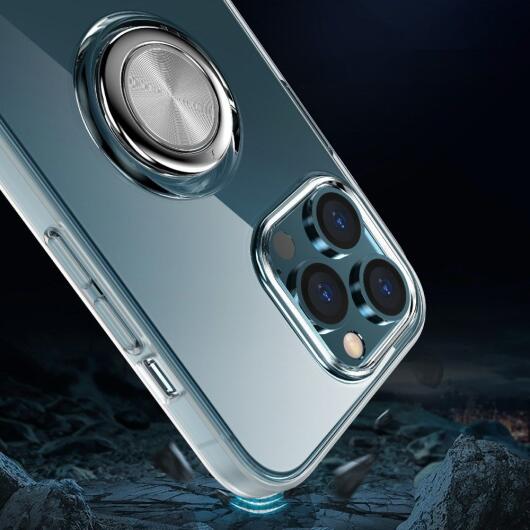 Apple iPhone 13 Hoesje Ring Kickstand Back Cover Transparant afbeelding 3